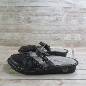 Alegria Shoes Womens 6 Black Leather Slip On Clog Casual Ladies Taylor Tay